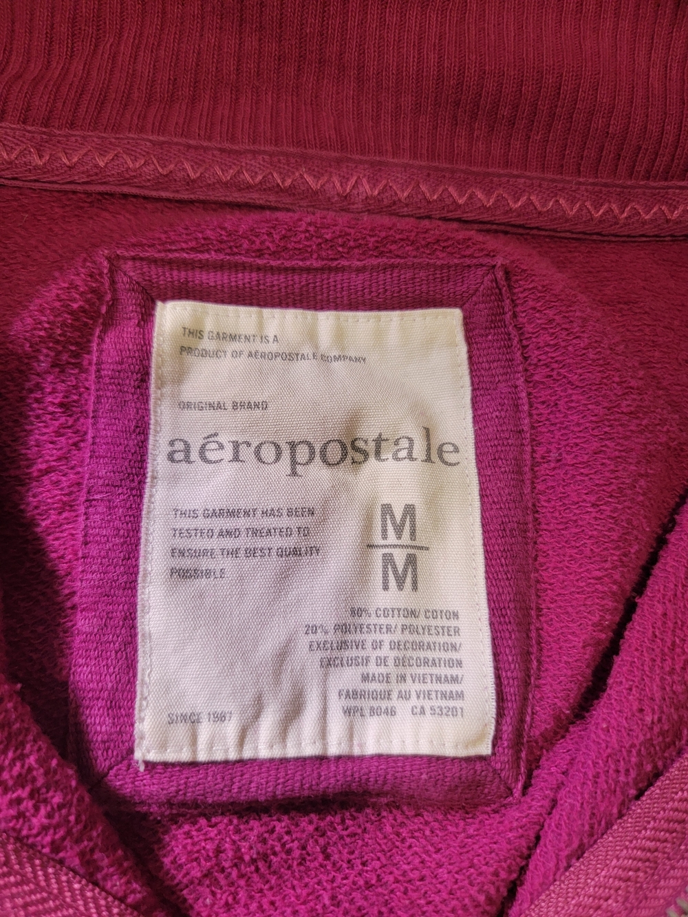 Aeropostale Magenta Full-Zip Logo Jacket ♡ Vintage Y2k - Picture 3 of 5